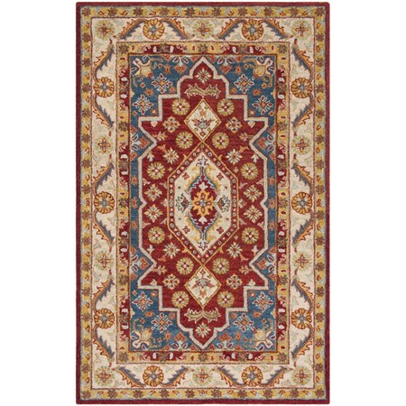 Safavieh 4 x 6 ft. Antiquity Hand Tufted Area Rug Red & Blue AT503Q-4